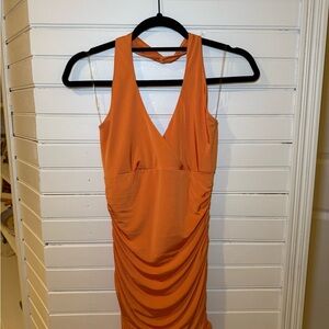 Hazel Boutique Orange Strapless Dress